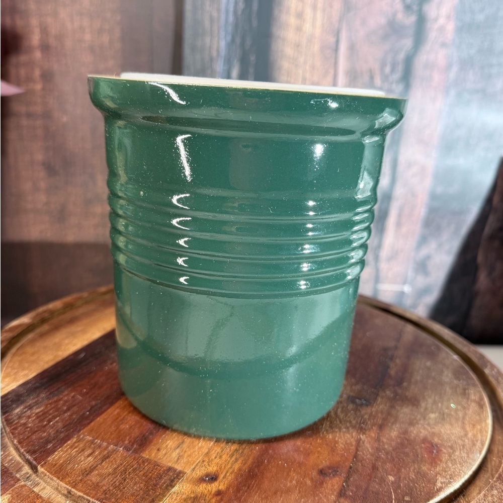 Pampered Chef Family Heritage Collection Crock Utensil Holder Green